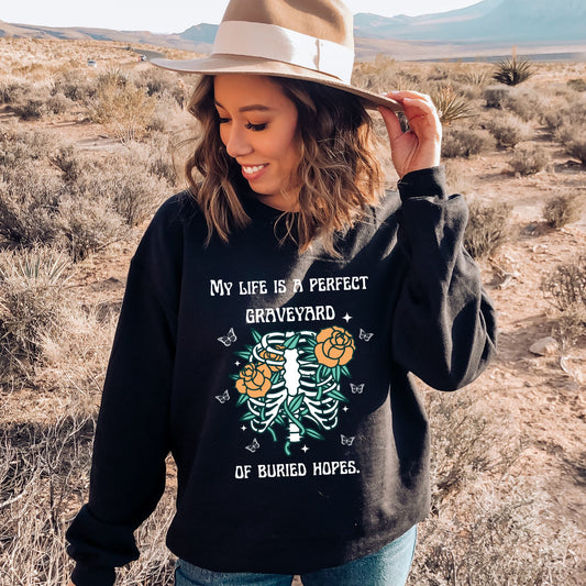 Anne of Green Gables Graveyard of Hopes Black Sweatshirt | L.M MONTGOMERY | Starlit Prose bookish merch