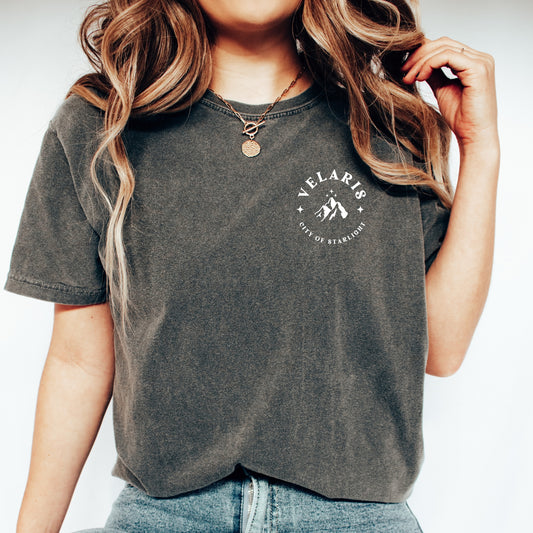 Velaris City of Starlight Front Pepper Comfort Colors T-Shirt