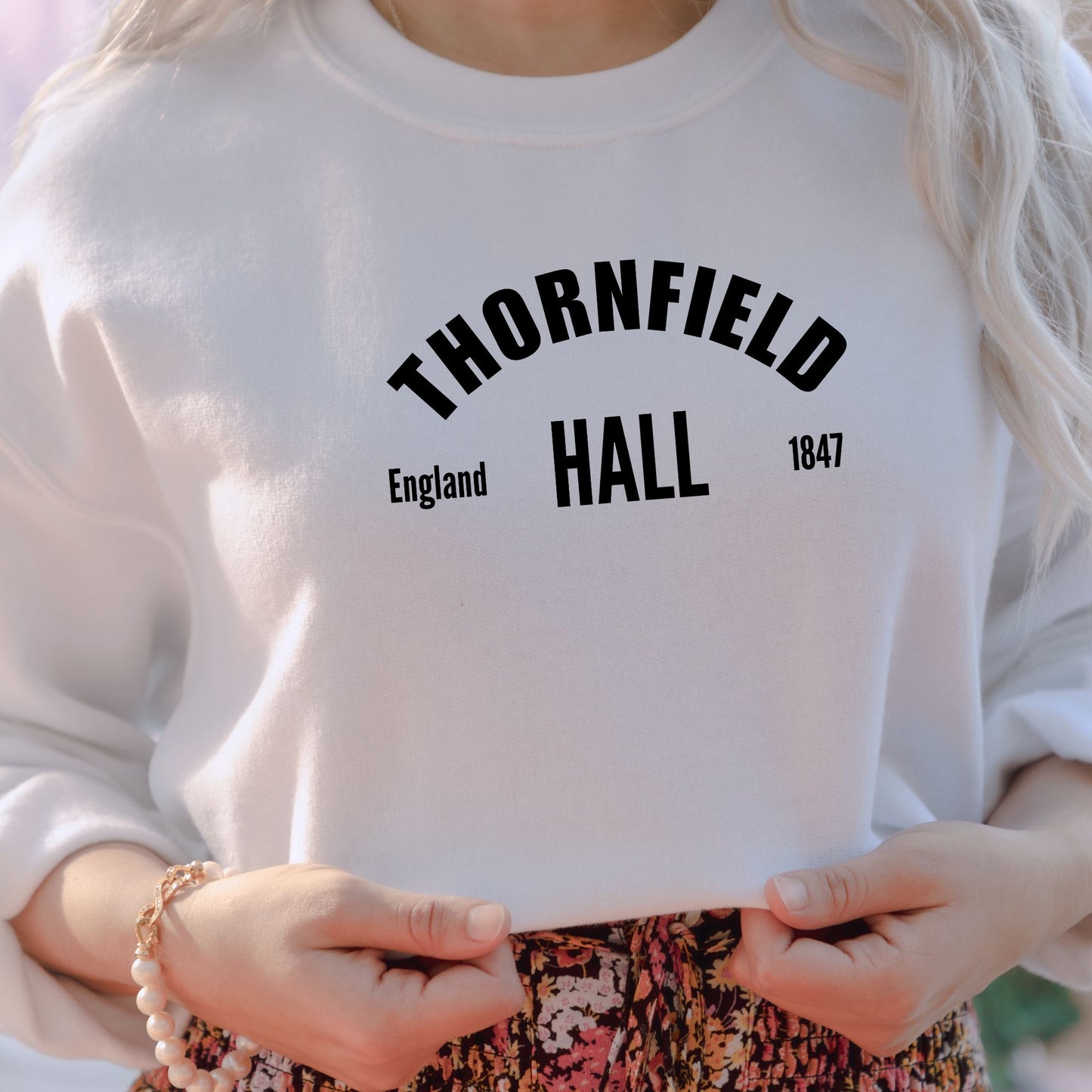 Thornfield Hall White Sweatshirt | Jane Eyre | Starlit Prose Bookish merch