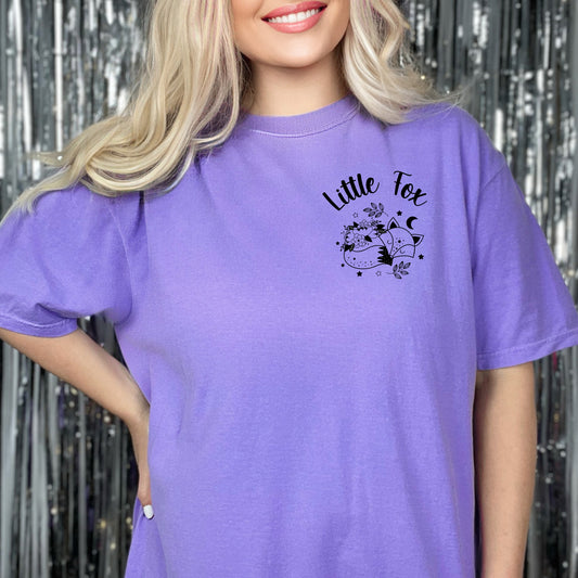Little Fox pocket Purple Comfort Colors T-Shirt | Once upon a Broken Heart merch