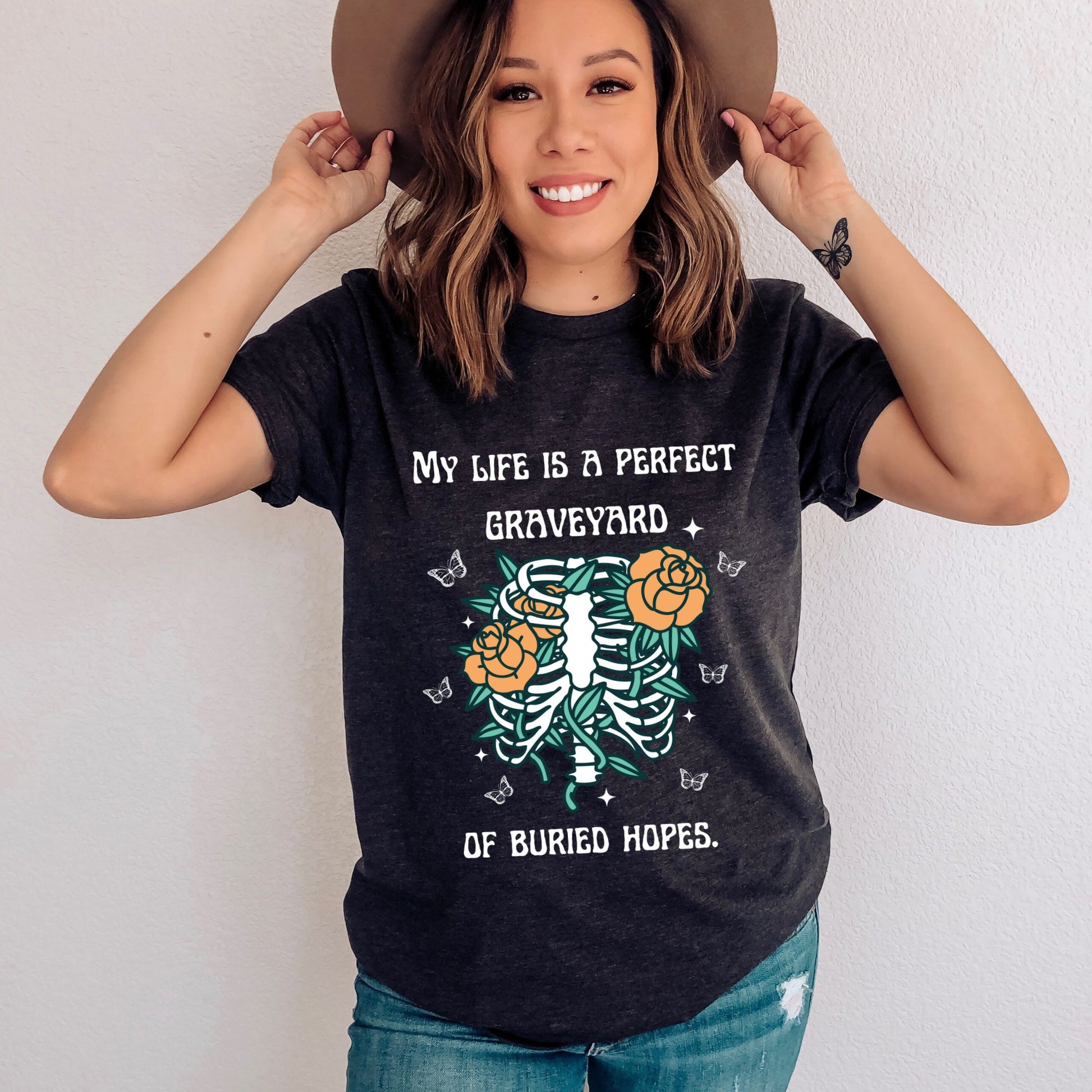 Anne of Green Gables Graveyard of Hopes Dark Grey Heather T-Shirt | L.M MONTGOMERY | Starlit Prose bookish merch