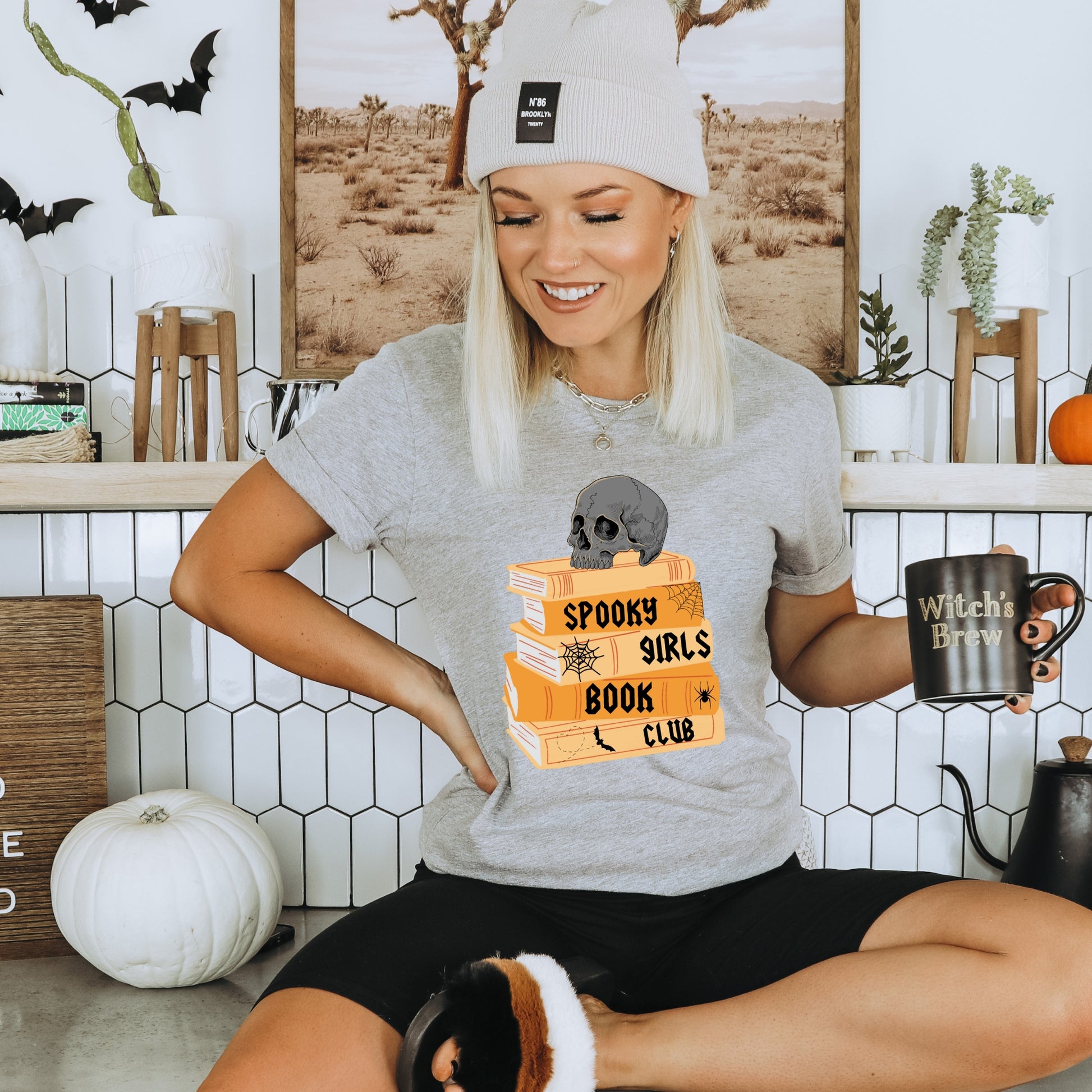 Spooky Girls Book Club Grey T-Shirt