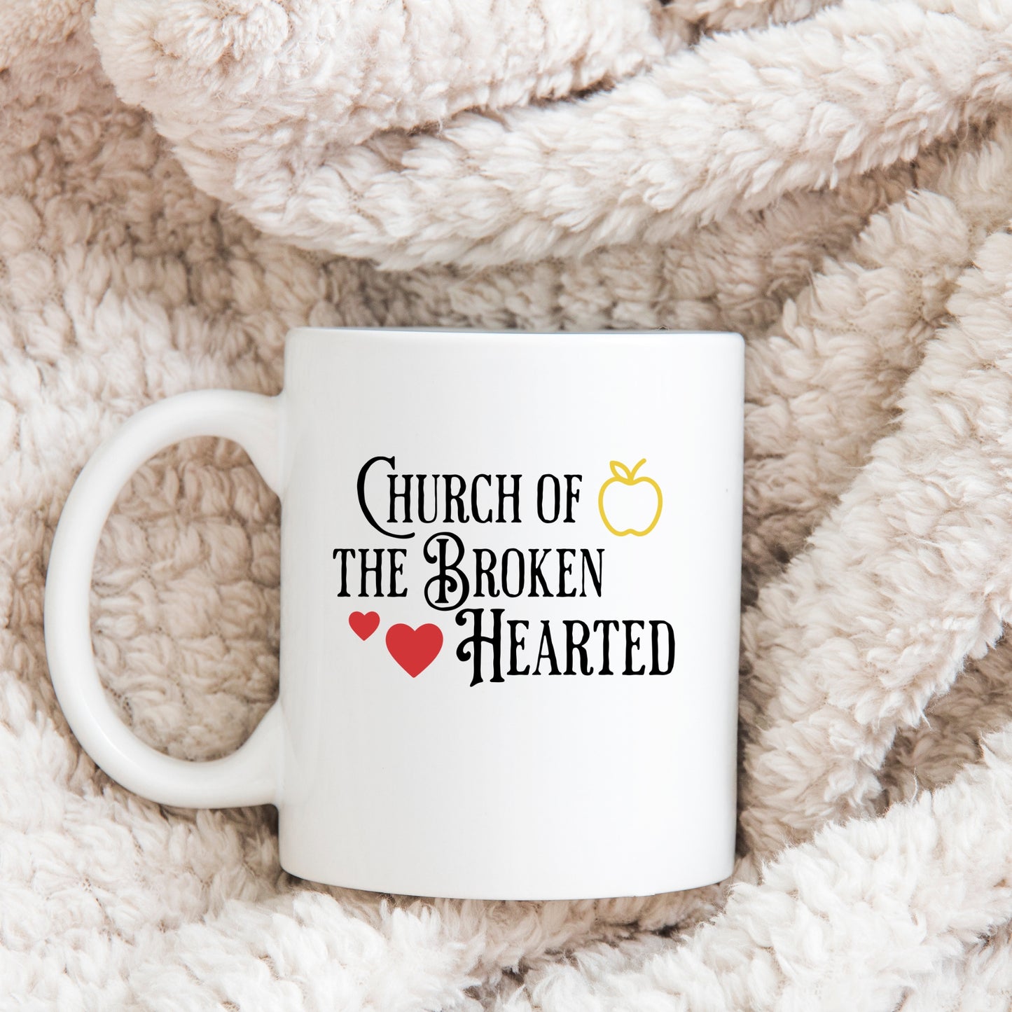 The Church of the Broken Hearted Mug | Once upon a Broken Heart merch | Ink and Stories bookish merch Australia