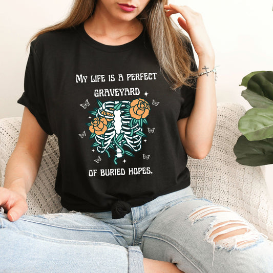 Anne of Green Gables Graveyard of Hopes Black T-Shirt | L.M MONTGOMERY | Starlit Prose bookish merch
