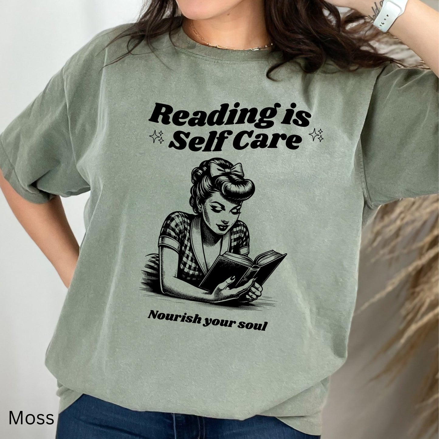 Reading is Self Care Comfort Colors Bookish Shirt