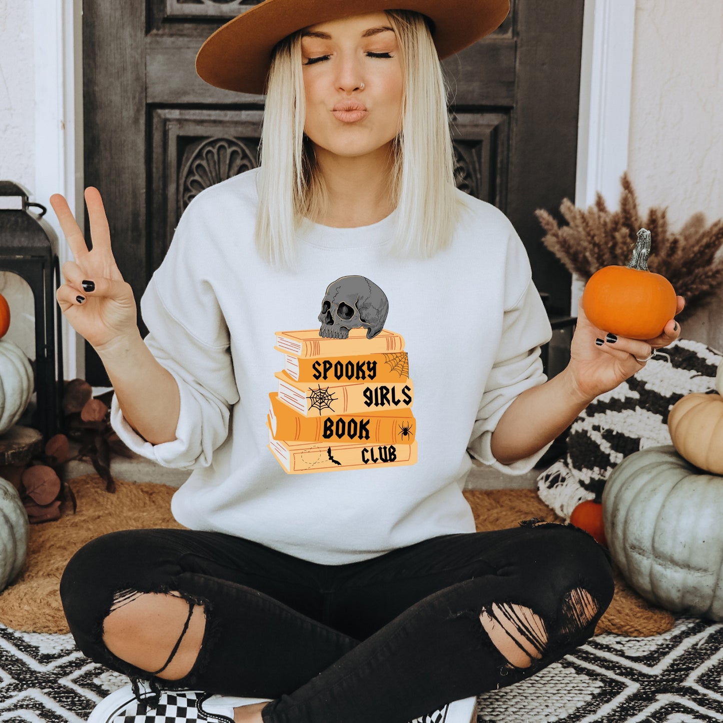Spooky Girls Book Club White Sweatshirt | Bookish Halloween | Ink & Stories