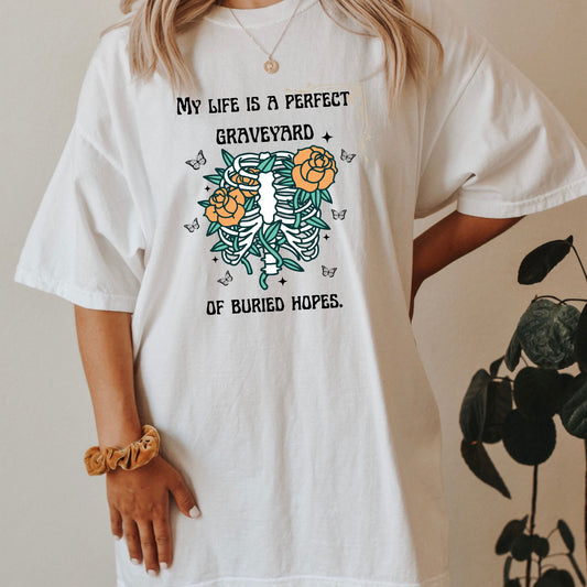 Anne of Green Gables Graveyard of Hopes White Comfort Colors T-Shirt | Starlit Prose bookish merch