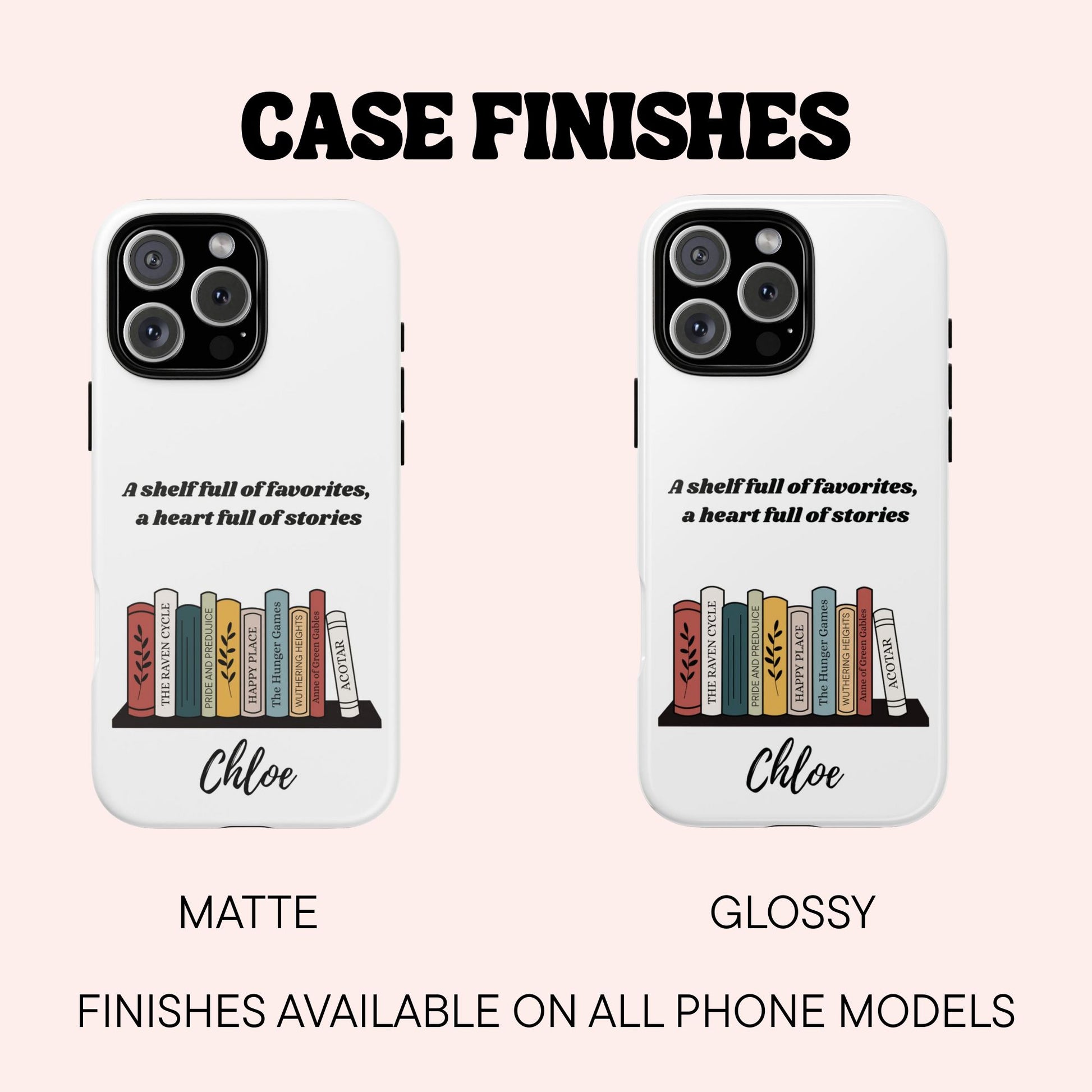 Case finish options for the Custom Phone case
