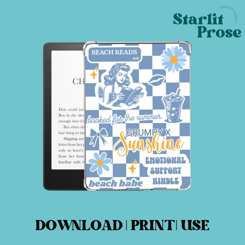Grumpy x Sunshine Summer Kindle Insert for Clear Case