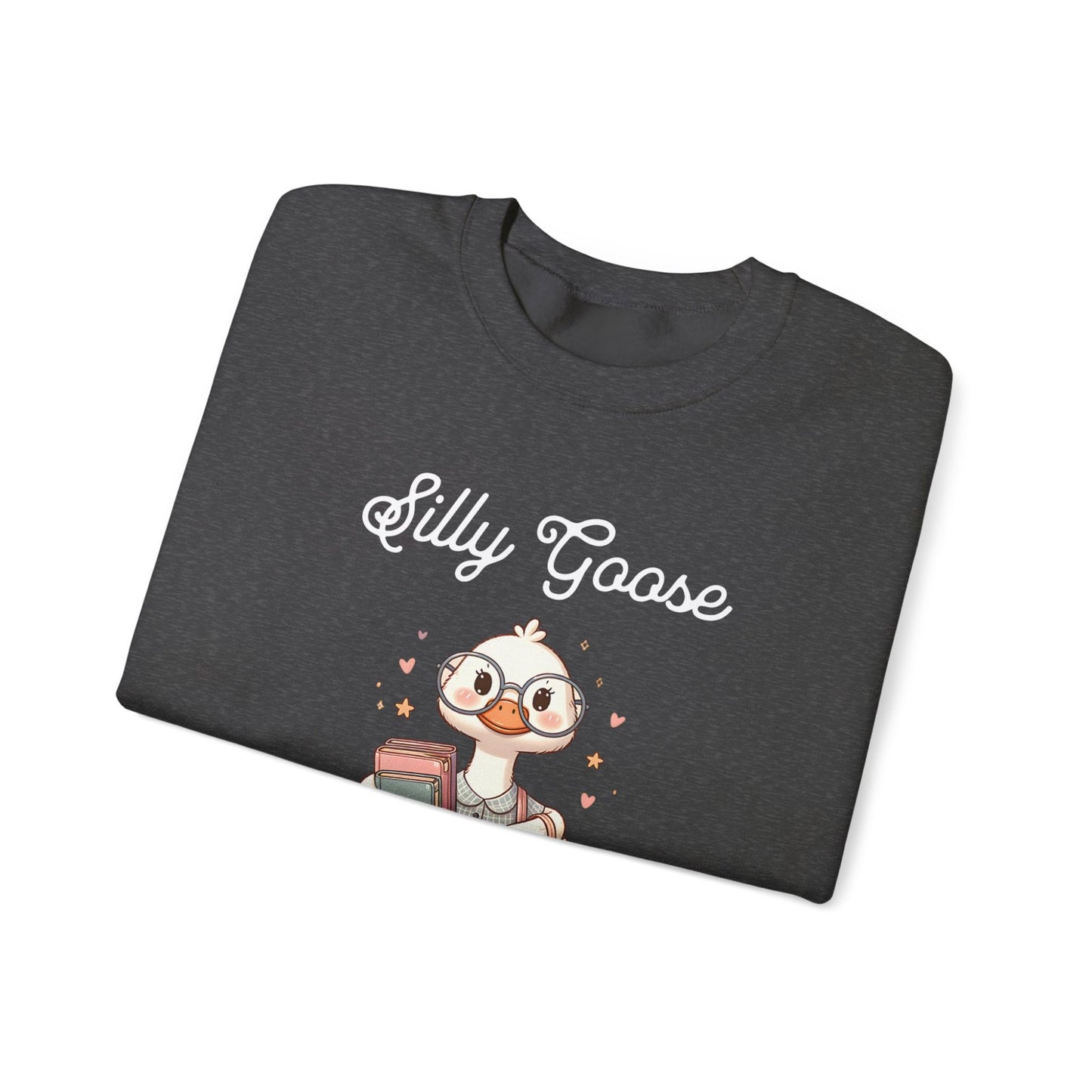 Silly Goose with a Library Card Dark Heather Sweatshirt | Starlit Prose Bookish Merch