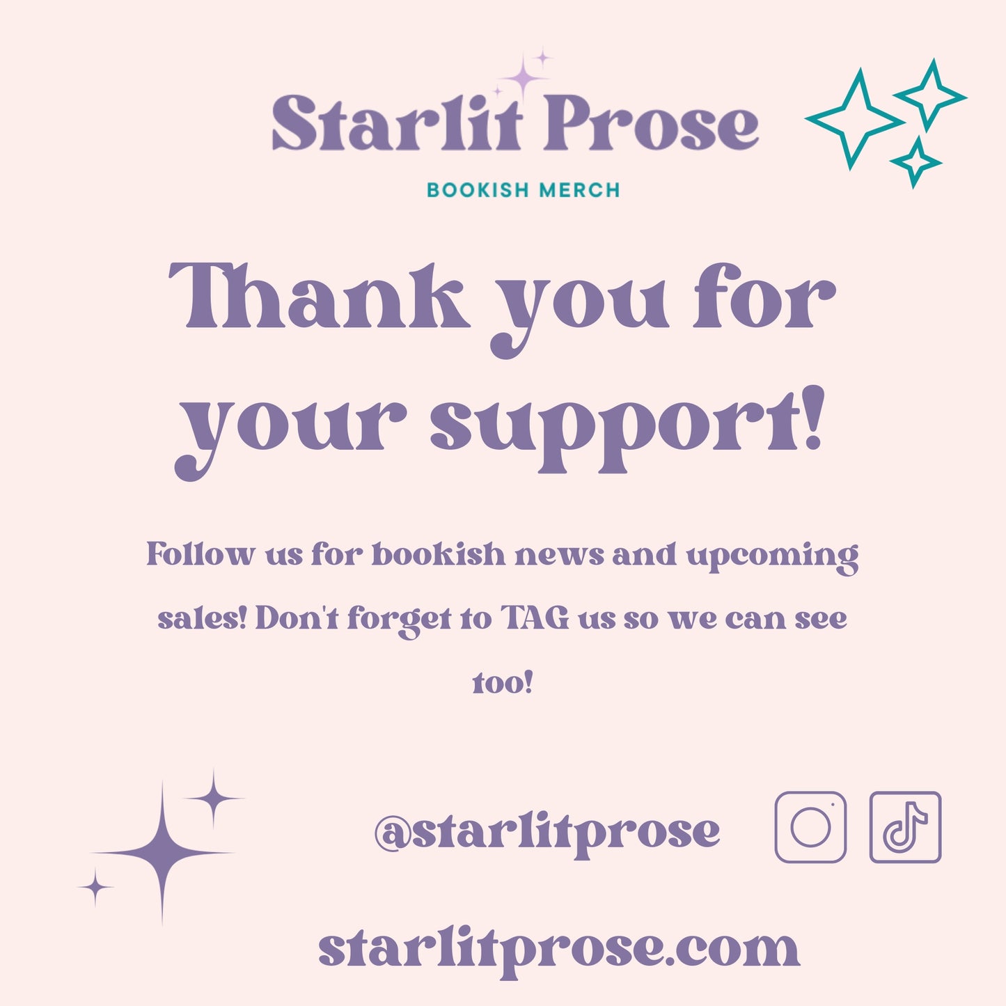 Starlit Prose Thank you Card