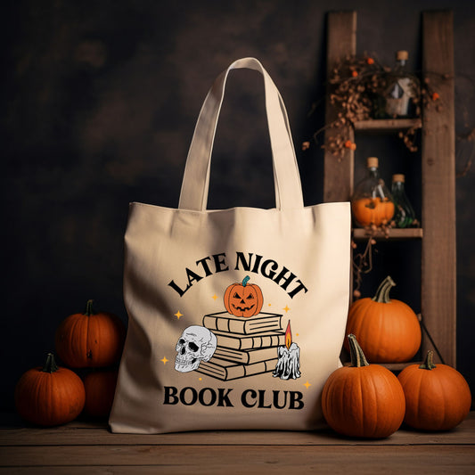 Late Night Book Club Tote Bag | Bookish Halloween Gift | Ink & Stories Bookish Merch Australia