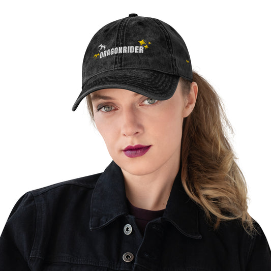 Black Dragon Rider Dad Hat | Fantasy Bookish Merch | Ink and Stories
