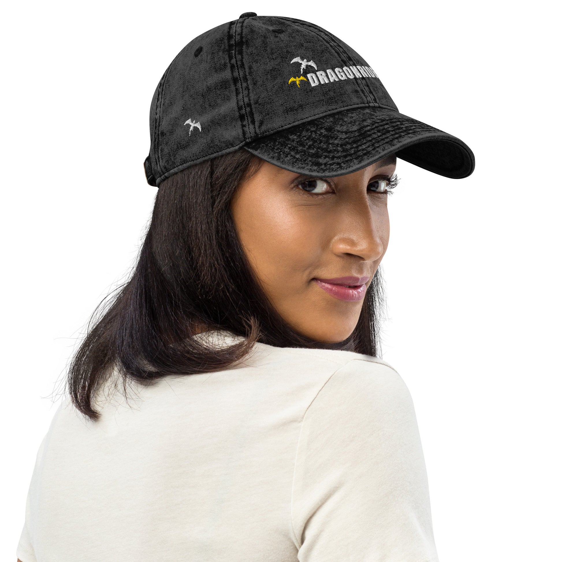 Black Dragon Rider Dad Hat | Fantasy Bookish Merch | Ink and Stories