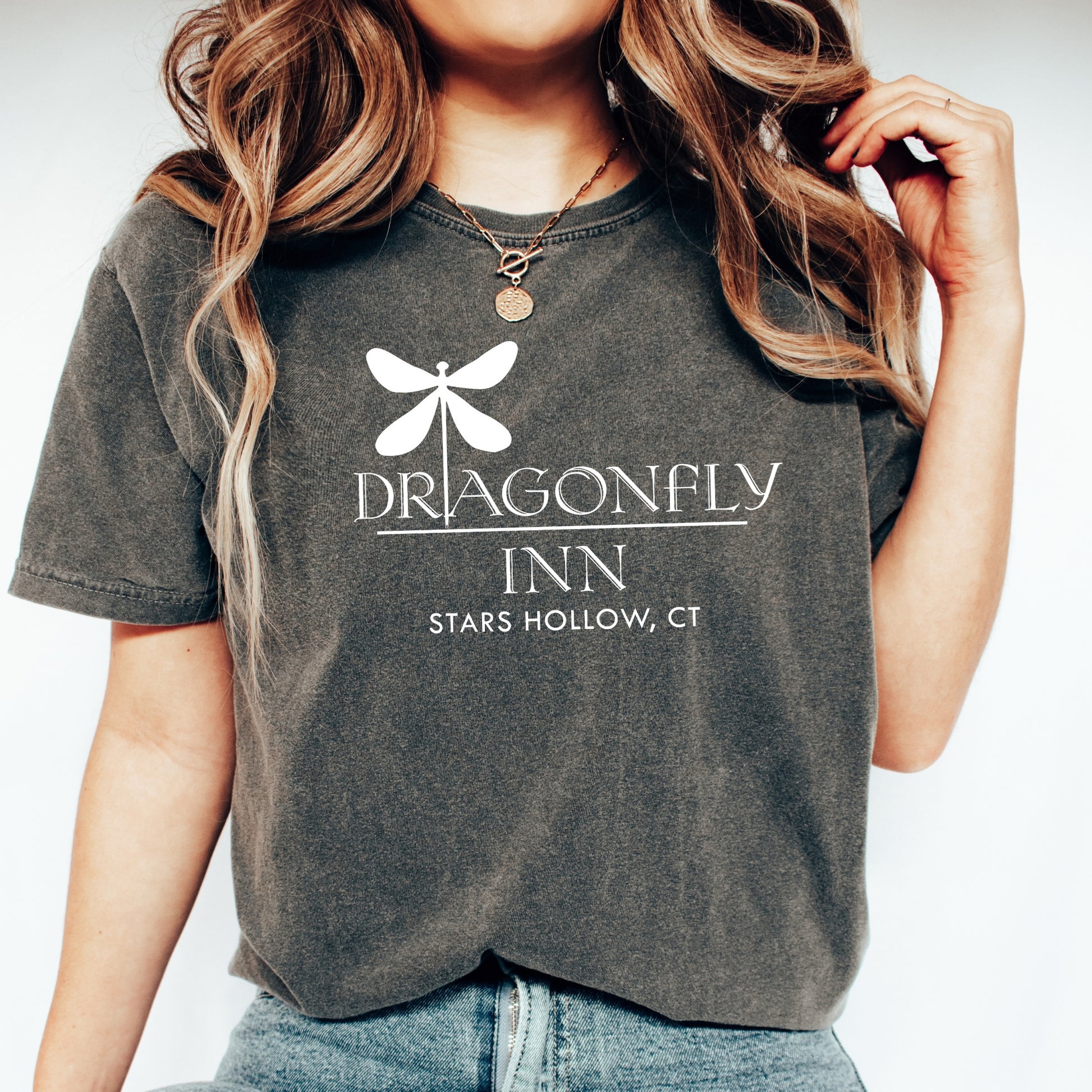 Dragonfly Inn Shirt Black Pepper Comfort Colors T-Shirt
