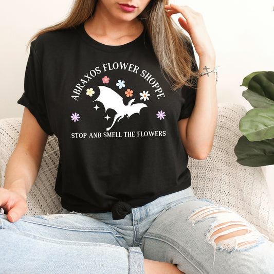 Abraxos Flower Shoppe Black T-Shirt | Throne of Glass Merch