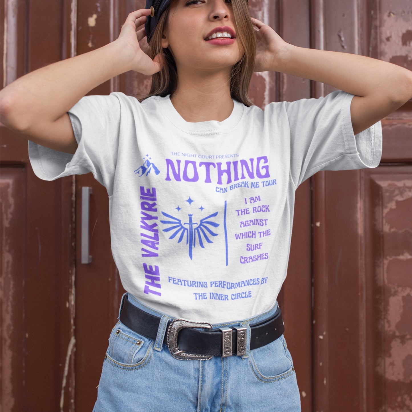 Valkyrie World Tour White T-Shirt Model  Ink & Stories