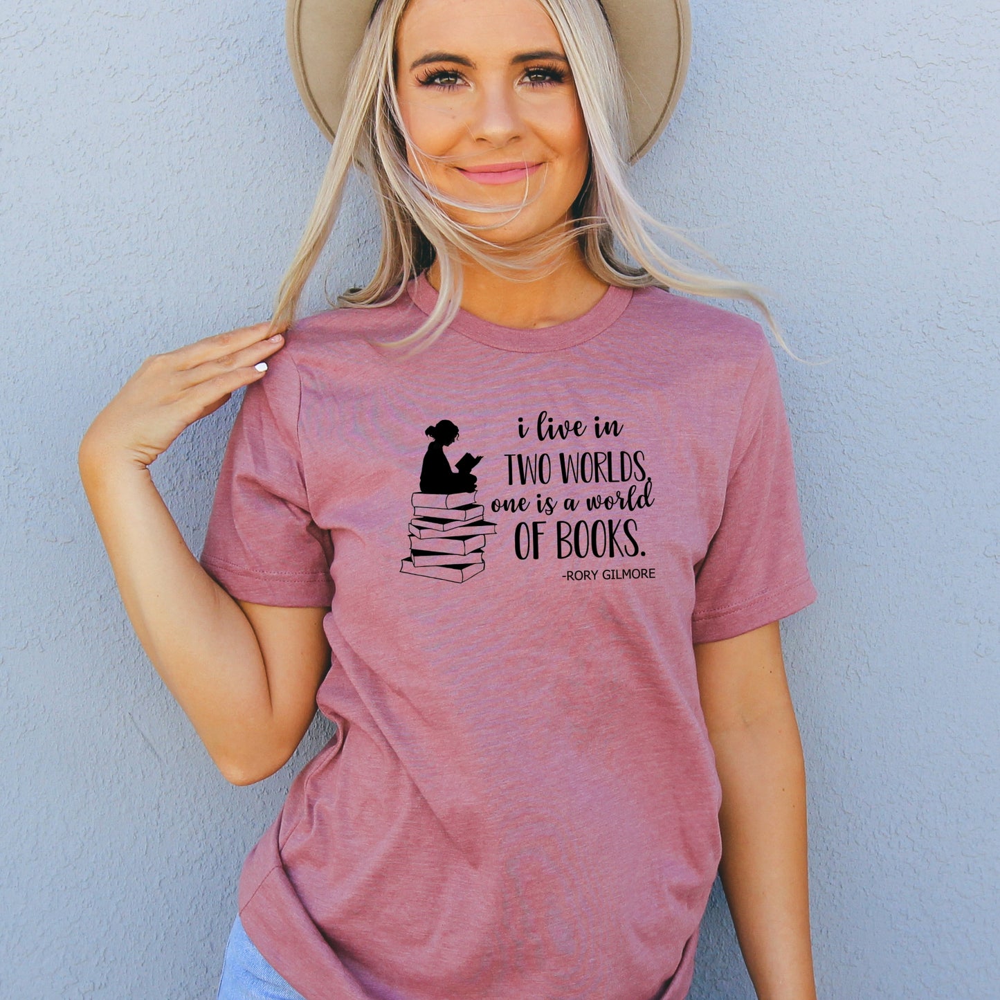 Rory Book quote Heather Mauve Shirt
