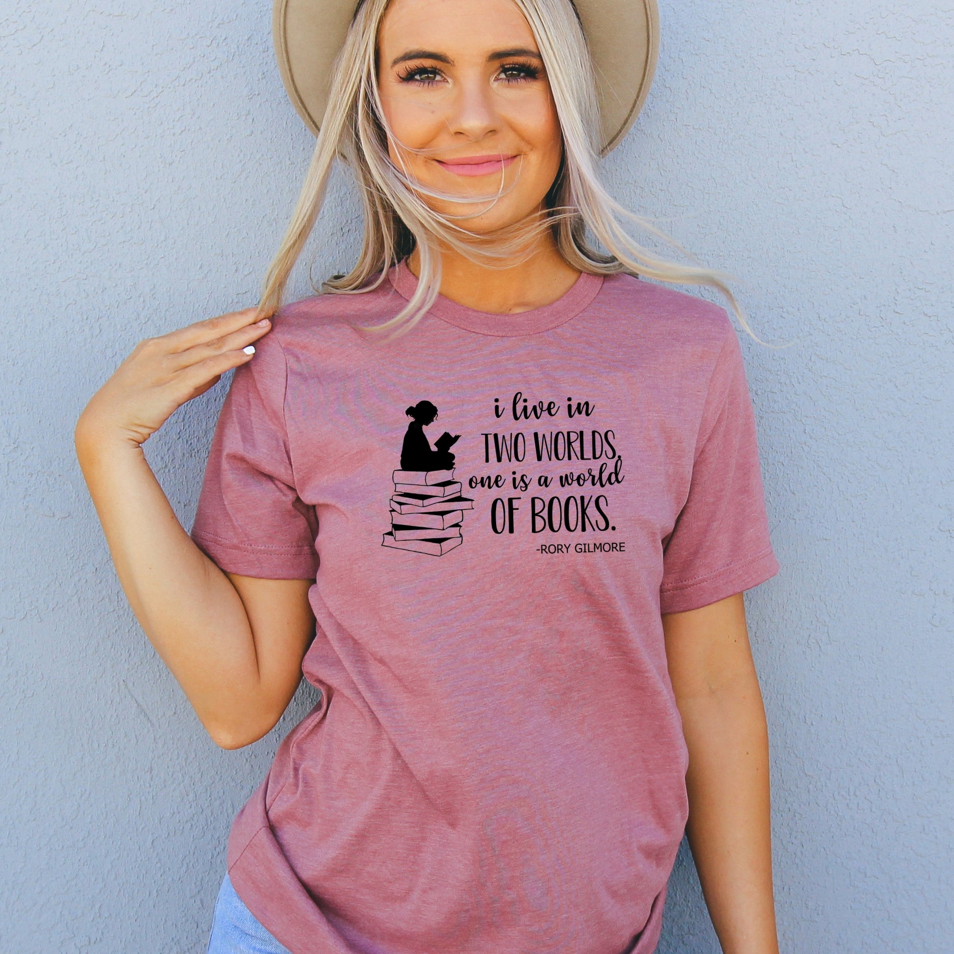 Rory Book quote Heather Mauve Shirt