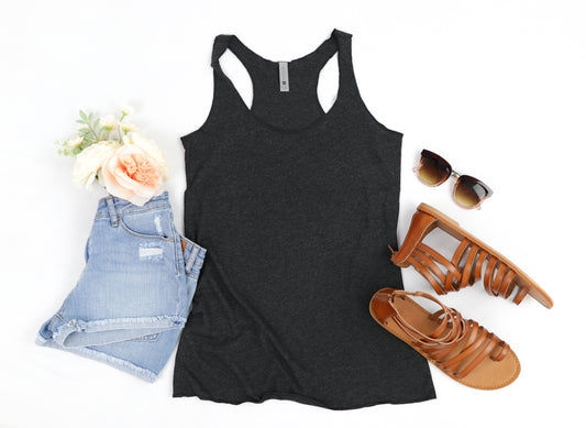 Racerback Tank Top Black Starlit Prose
