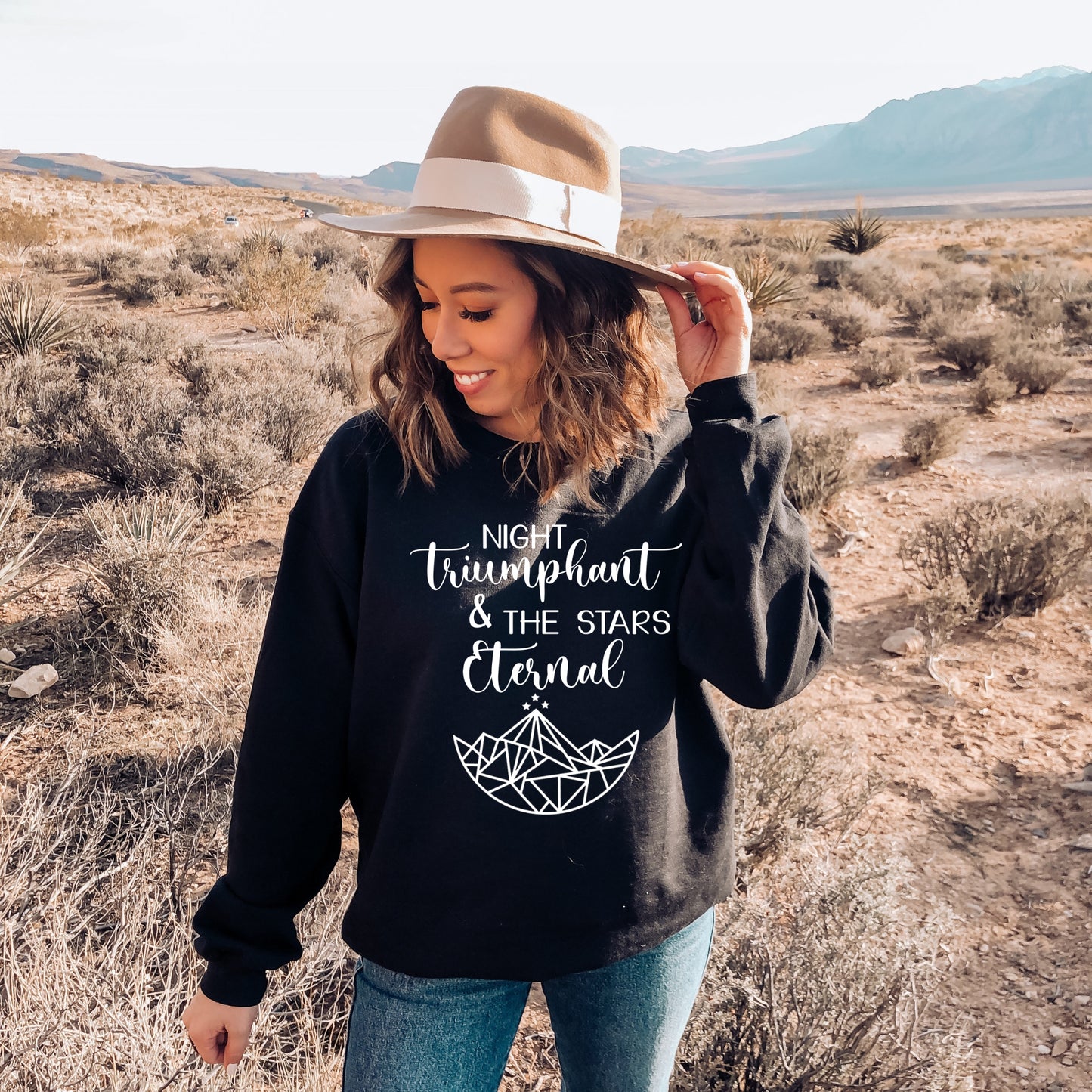 ACOMAF Night Triumphant Quote Sweatshirt Black