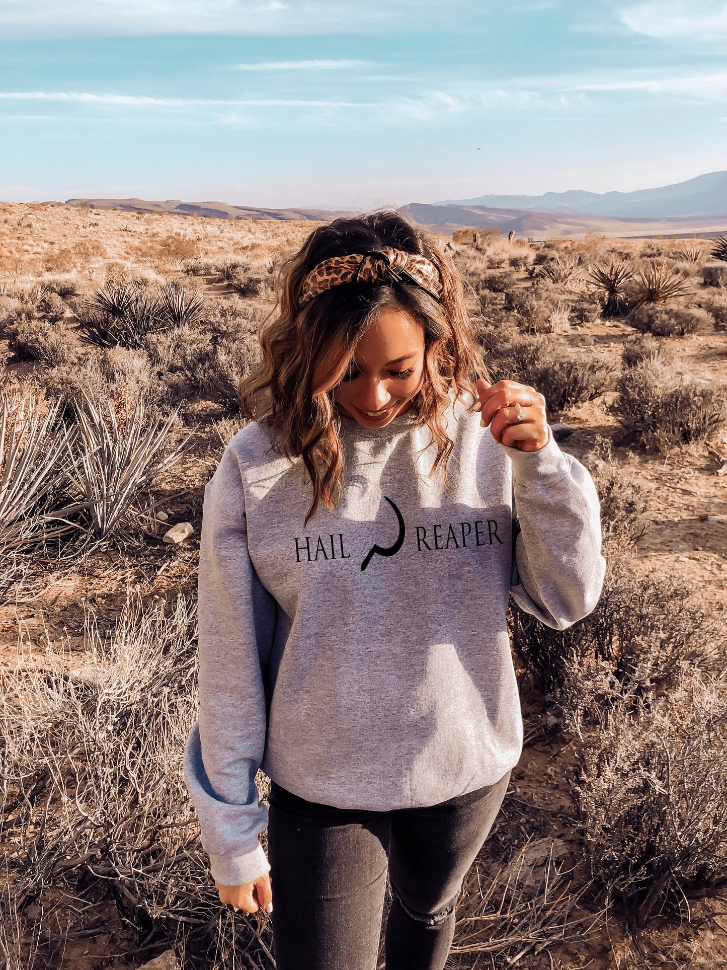 Hail Reaper grey Sweatshirt ink and stories