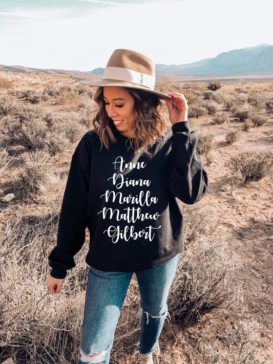 Anne of Green Gable Sweatshirt Black