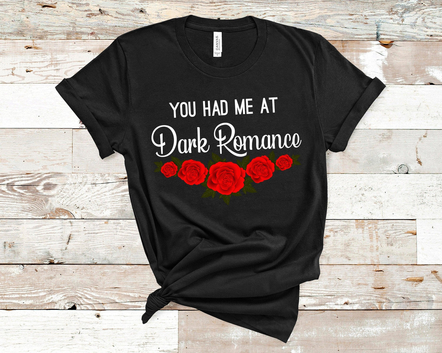 Dark Romance Reader T-Shirt Black MOckup Ink and Stories