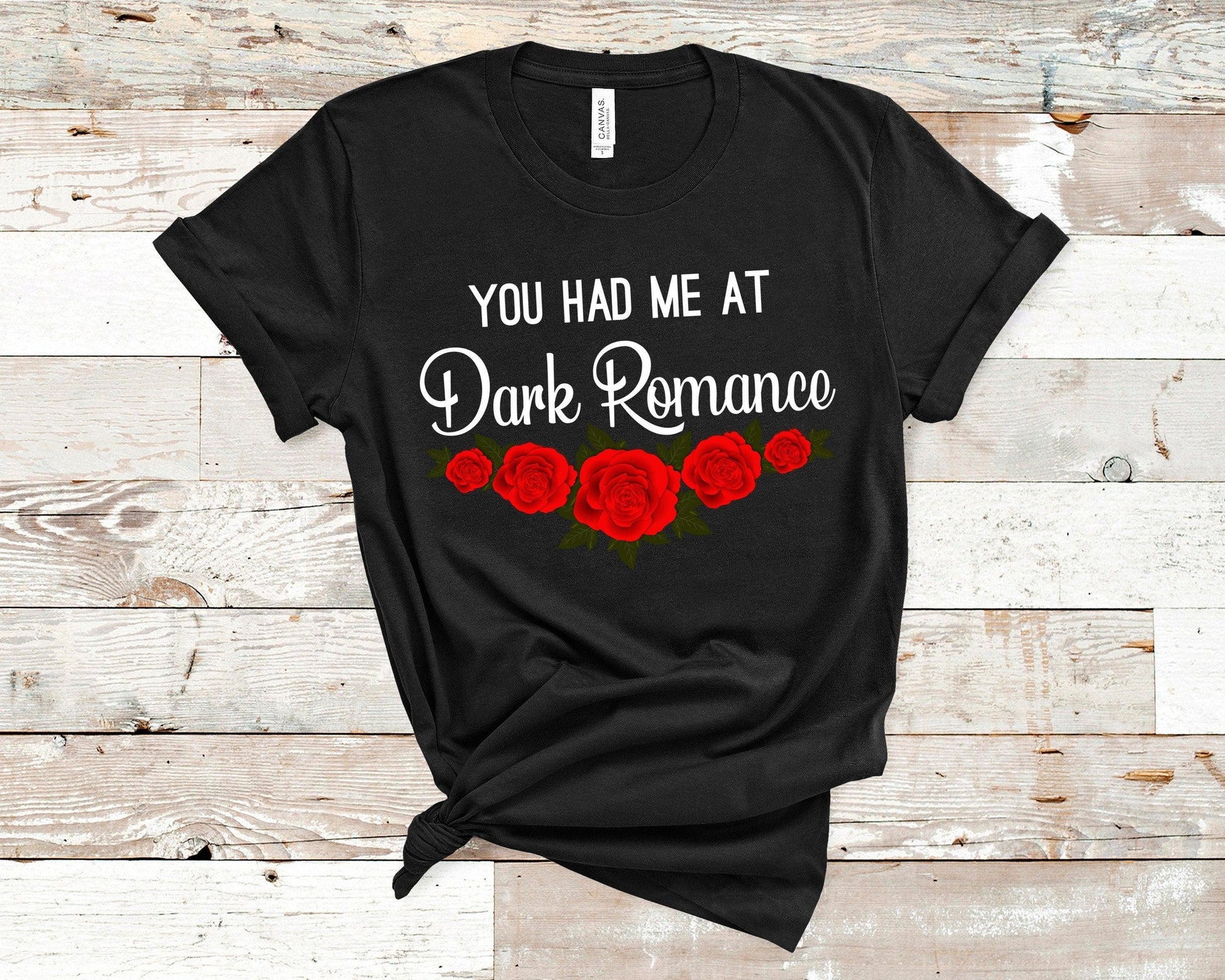 Dark Romance Reader T-Shirt Black MOckup Ink and Stories
