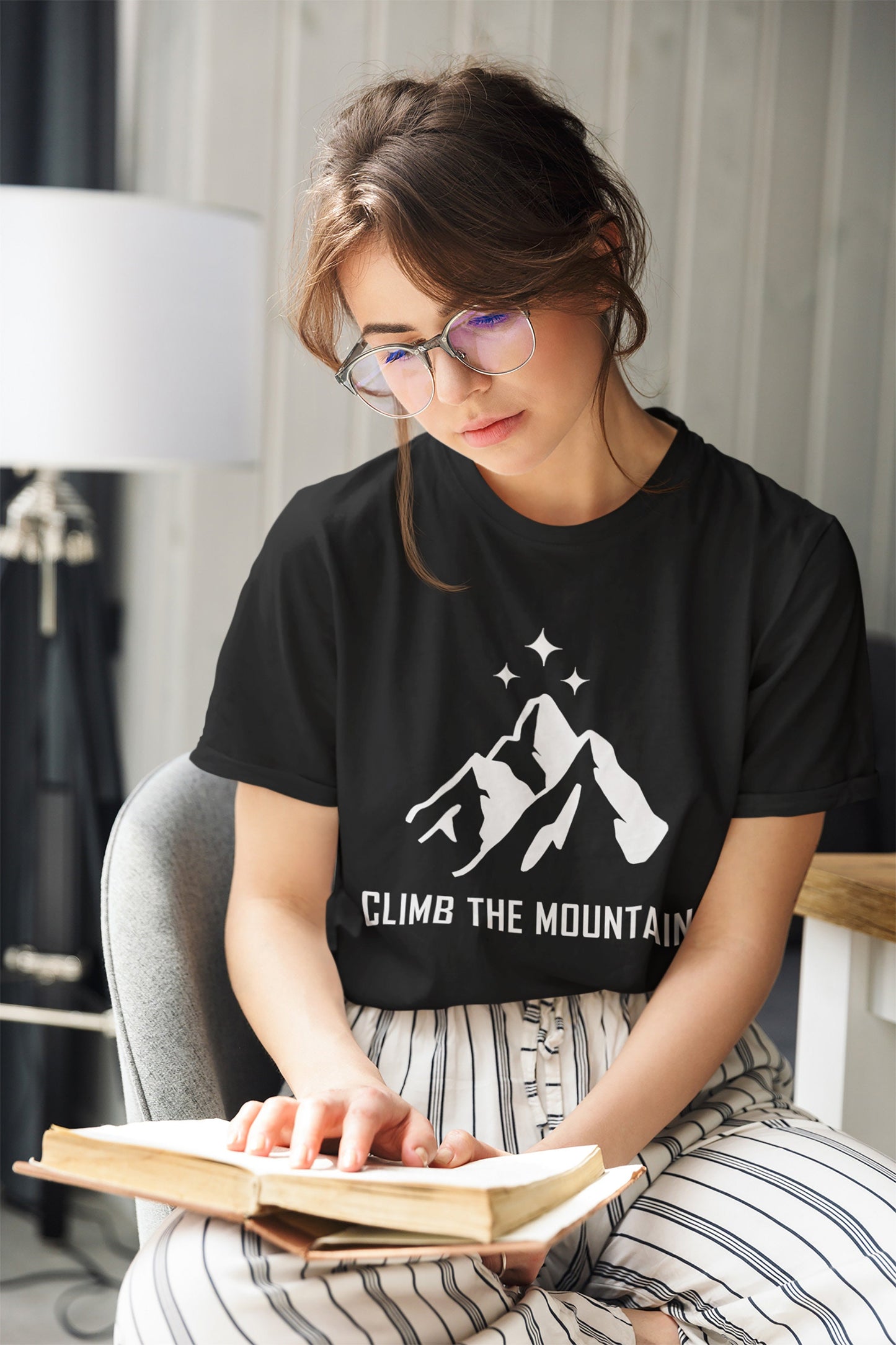 ACOSF Climb the Mountain T-Shirt Black Ink and Stories MOckup