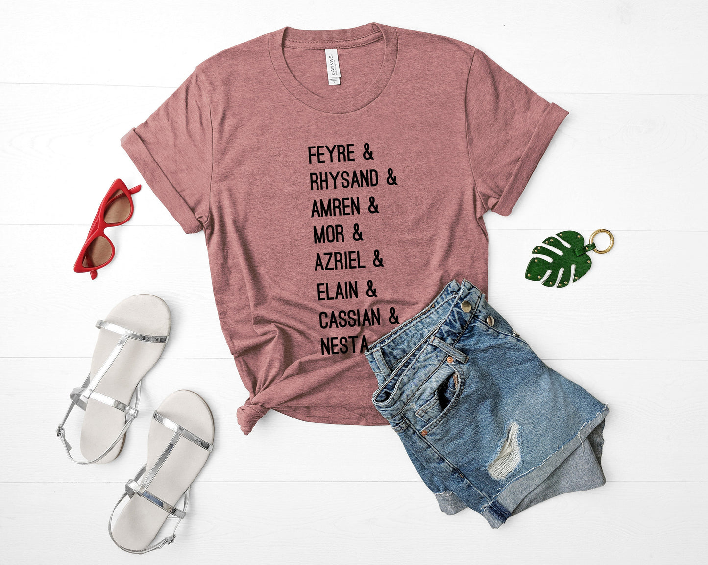 ACOTAR Squad Names T-Shirt Heather Mauve
