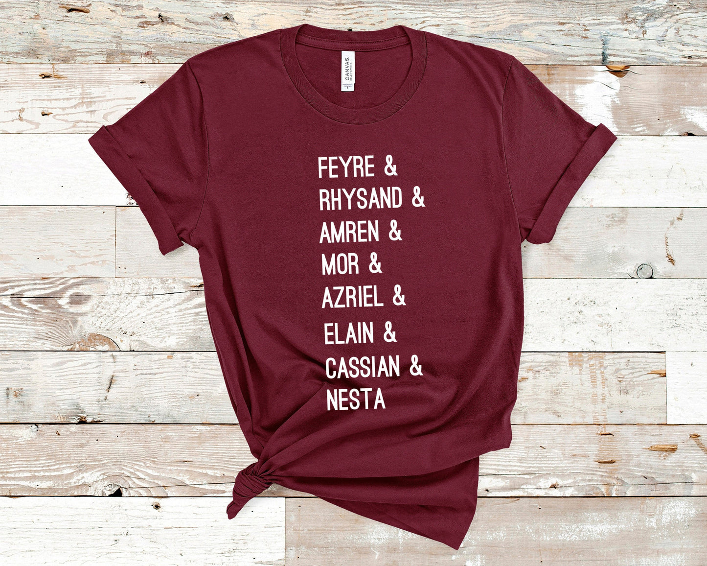 ACOTAR Squad Names T-Shirt Maroon
