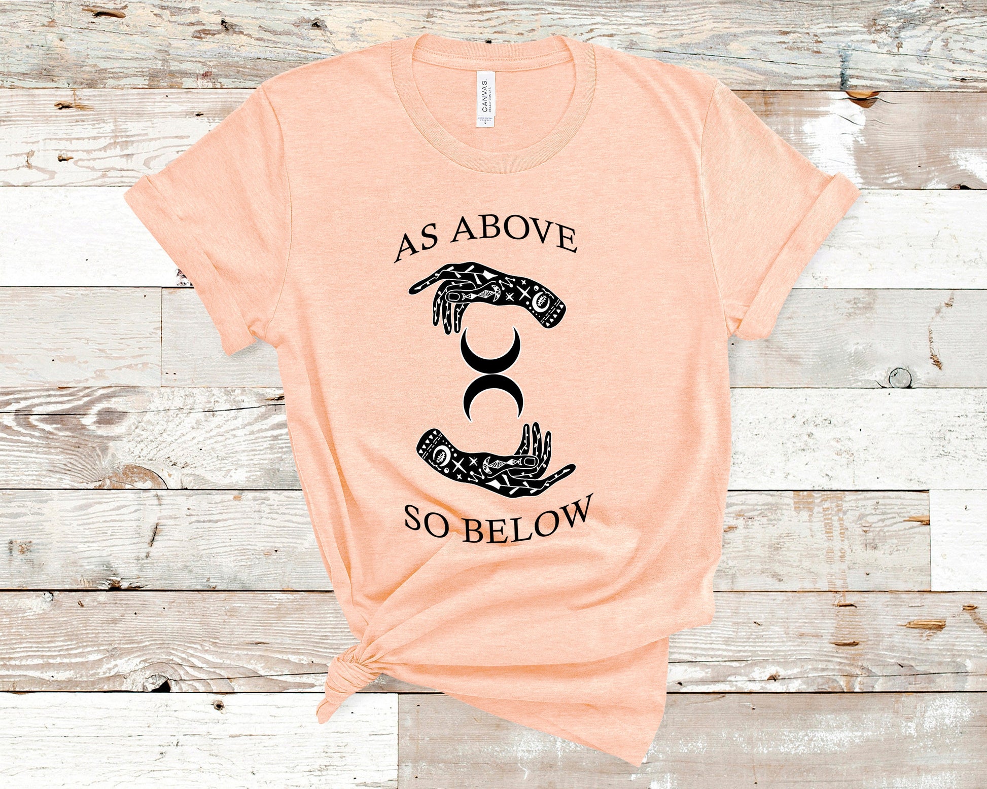 As above so below heather peach shirt ink and stories