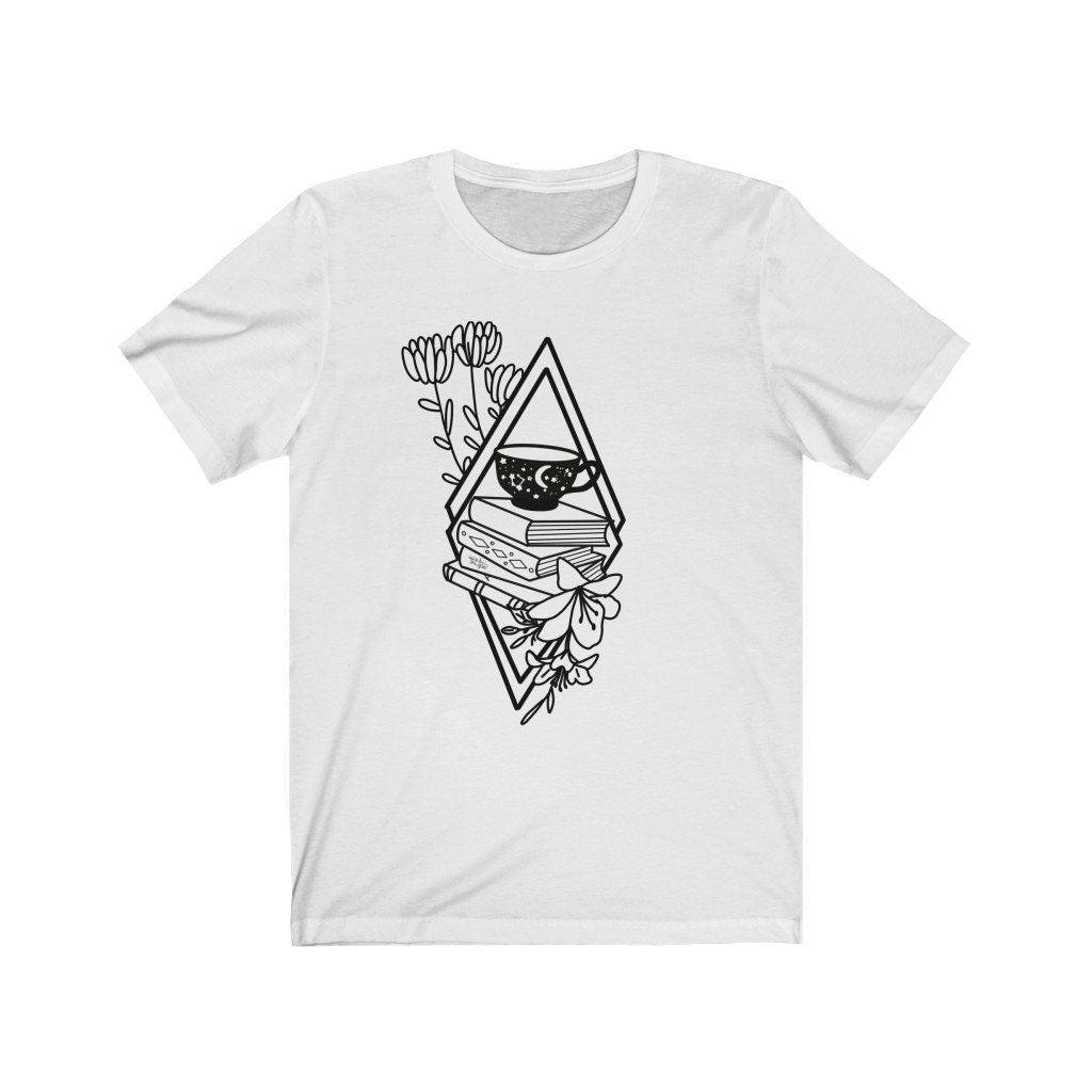 Bookish T-Shirt White Ink and Stories