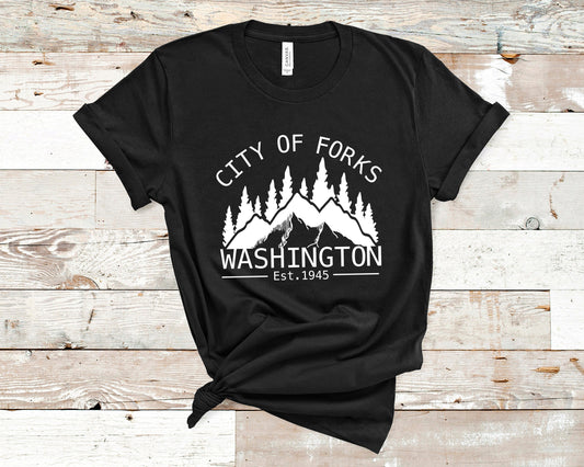 Twilight City of Forks T-Shirt | Fictional Locations | Bookish Gift - Ink and Stories