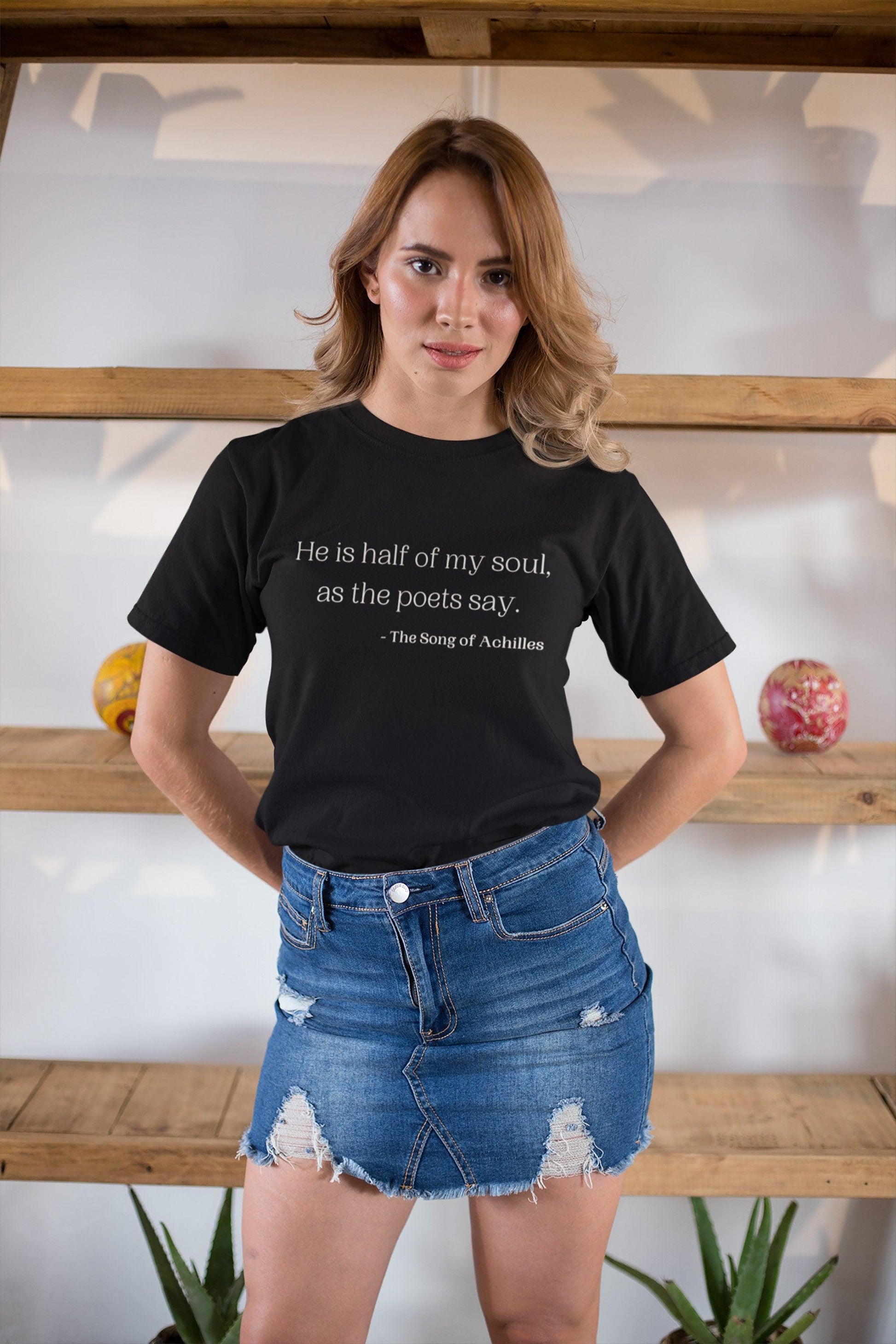 He is half my soul text Black Shirt