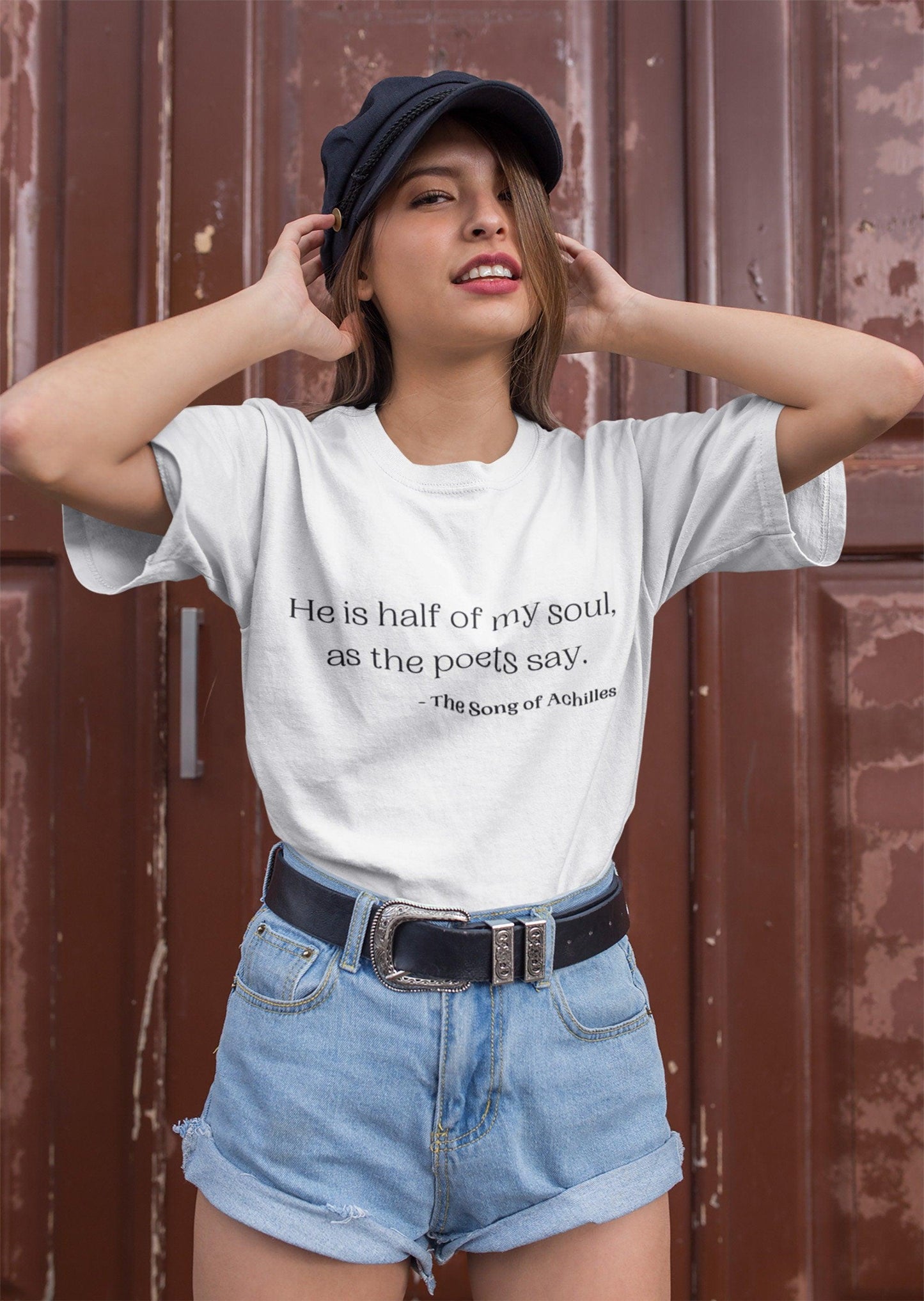 He is half my soul text White Shirt Ink and STories
