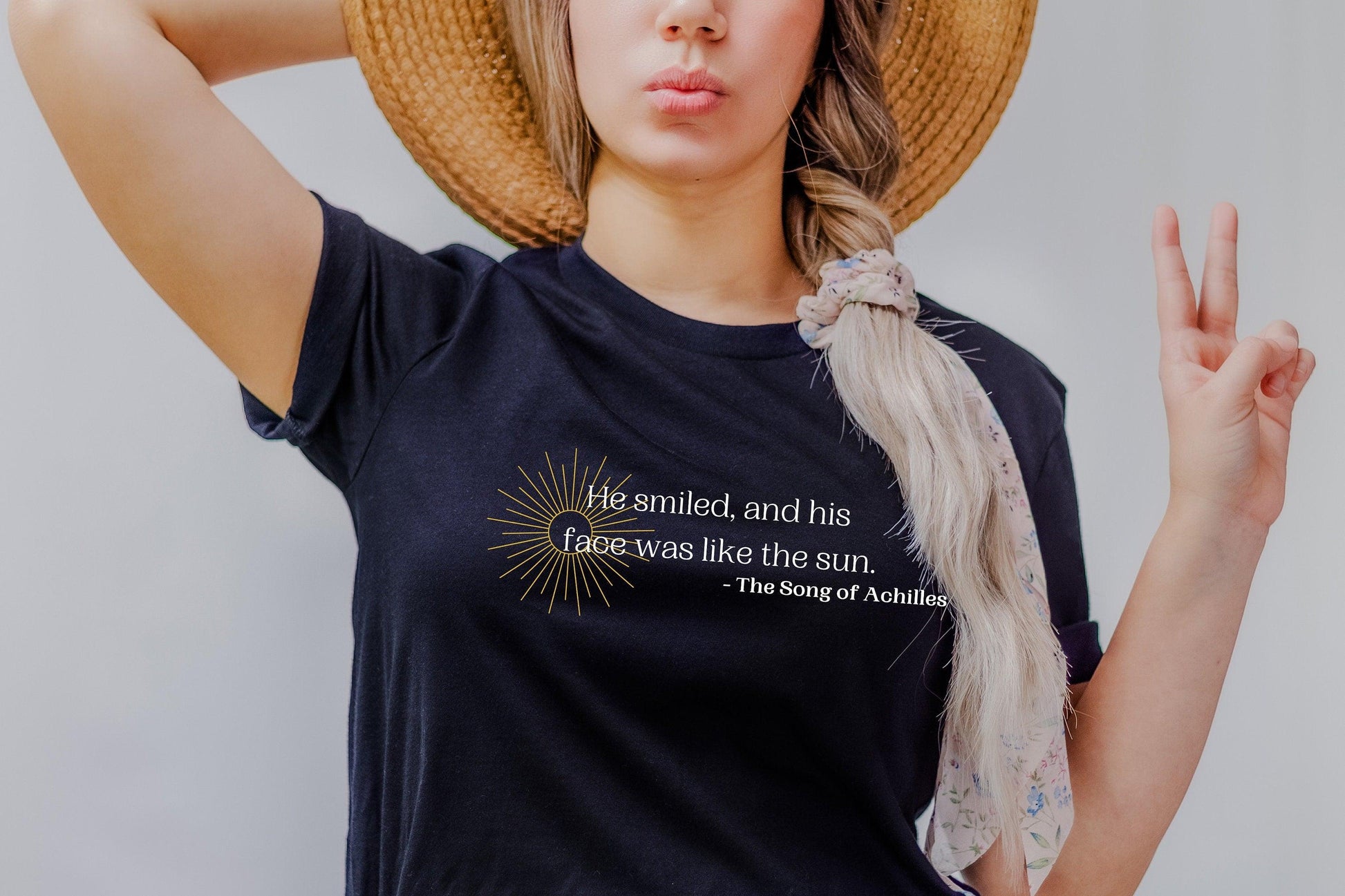 He smiled quote shirt Black