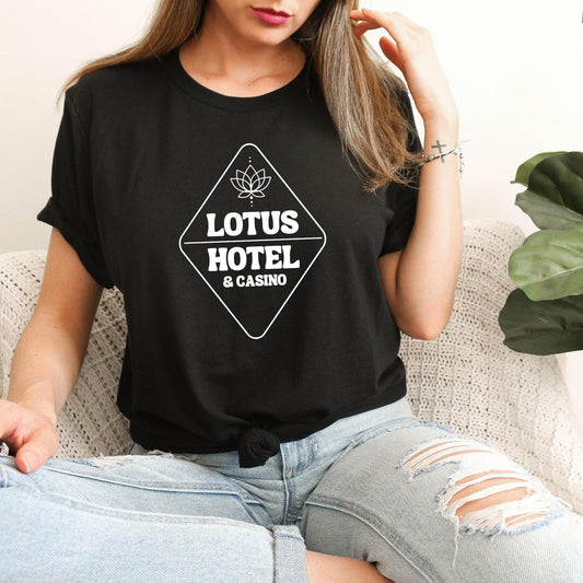 Lotus Hotel Black Shirt Ink and Stories