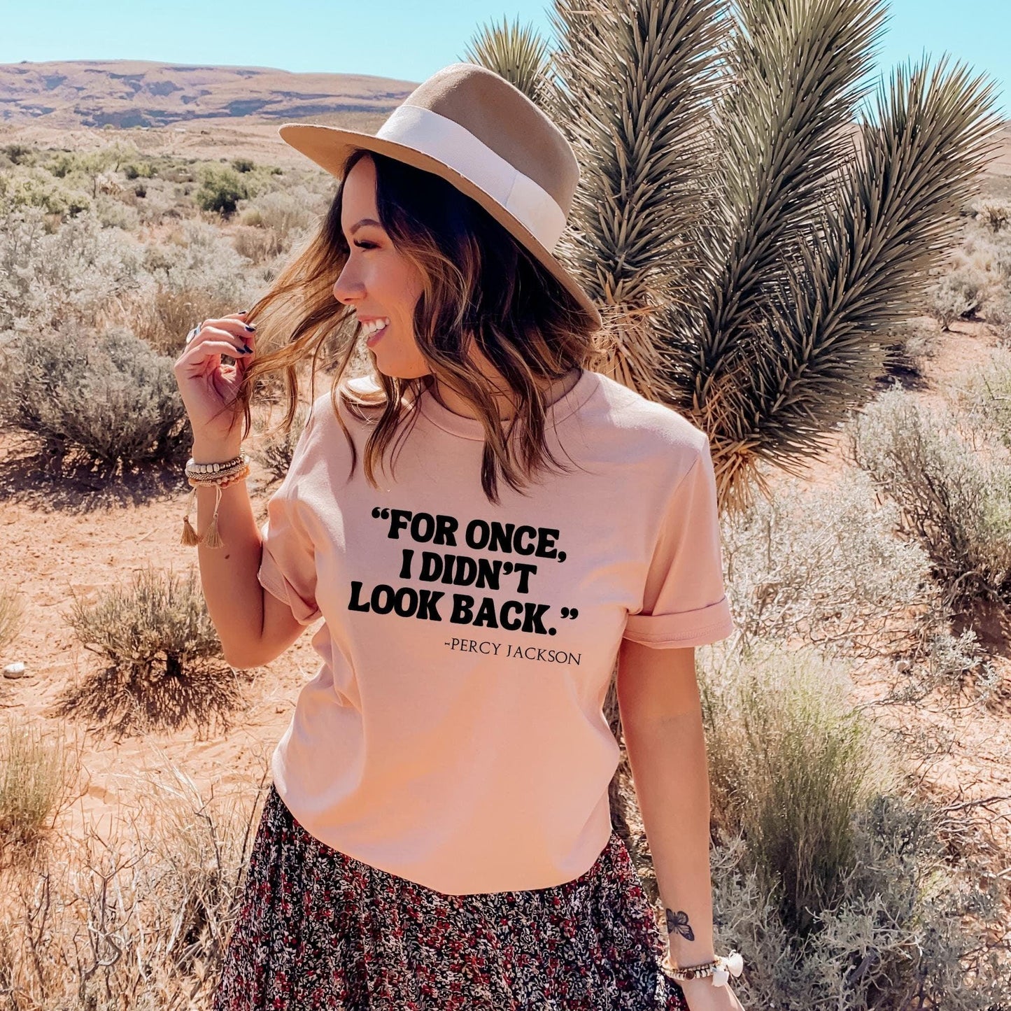 I didn't look back heather peach shirt ink and stories