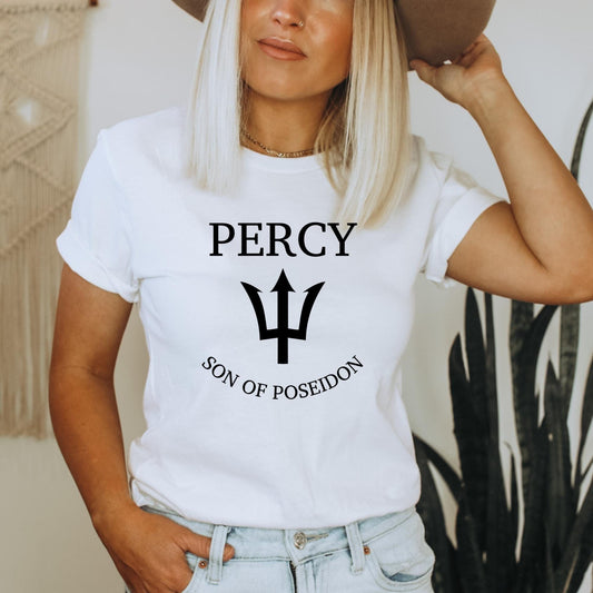 Percy Son of Poseidon white shirt ink and stories