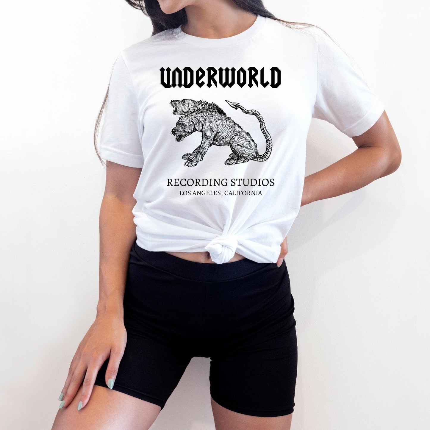 Underworld Recording Ink and Stories White Shirt mOdel