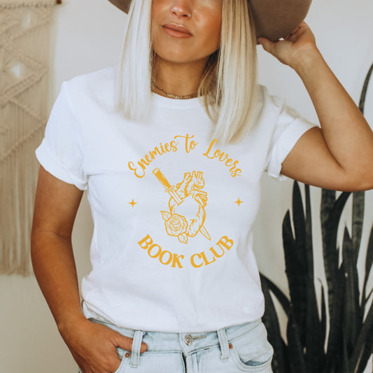 Enemies to Lovers Book Club White Shirt Ink and Stories