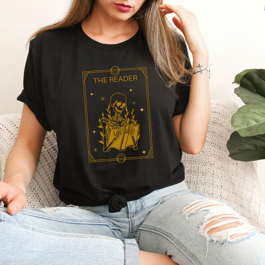 The Reader Tarot Card Black Shirt Ink and Stories