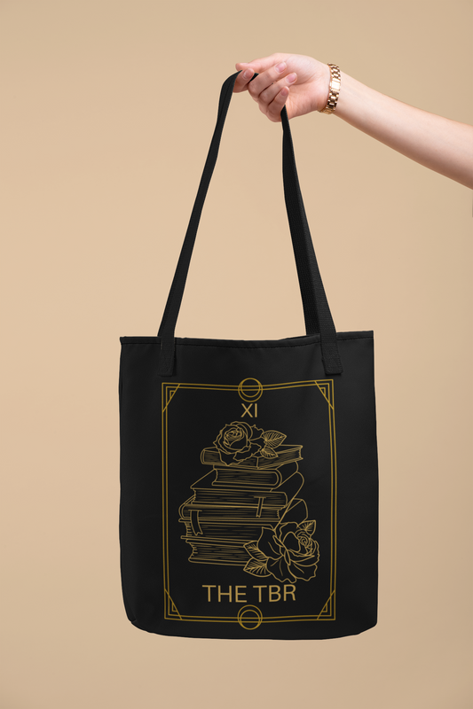 Arm holding out The TBR Tarot card Bookish Tote Bag