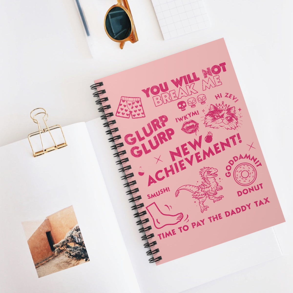 Dungeon Crawler Carl collage style design notebook