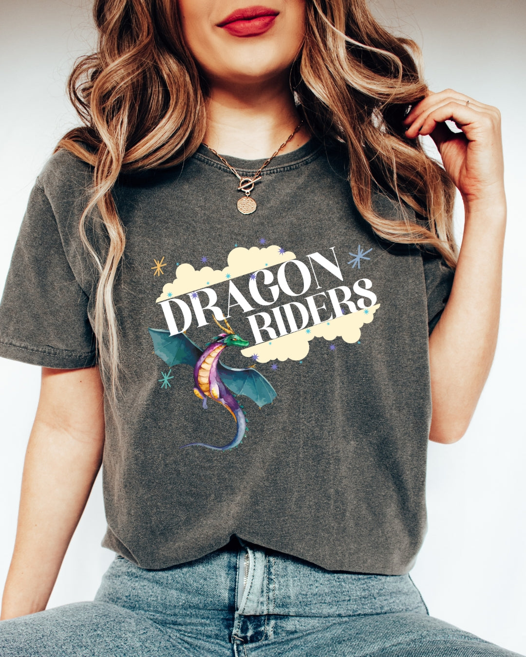 Dragon Riders Comfort Colors Pepper T-Shirt | Bookish Merch Ink and Stories