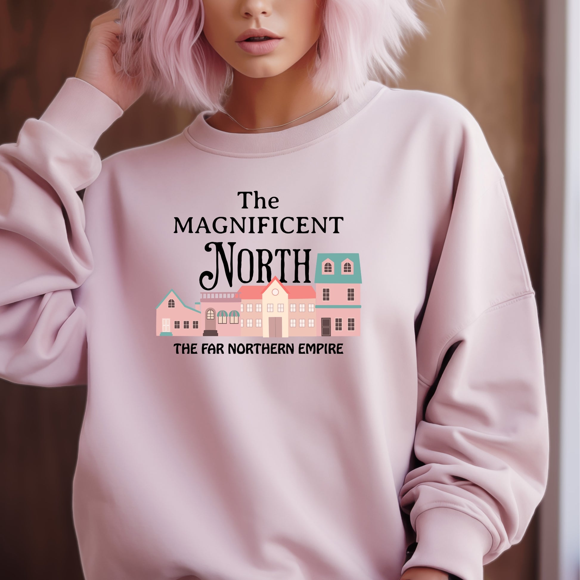 The Magnificent North Pink Sweatshirt| Once upon a Broken Heart merch | Ink and Stories bookish merch Australia