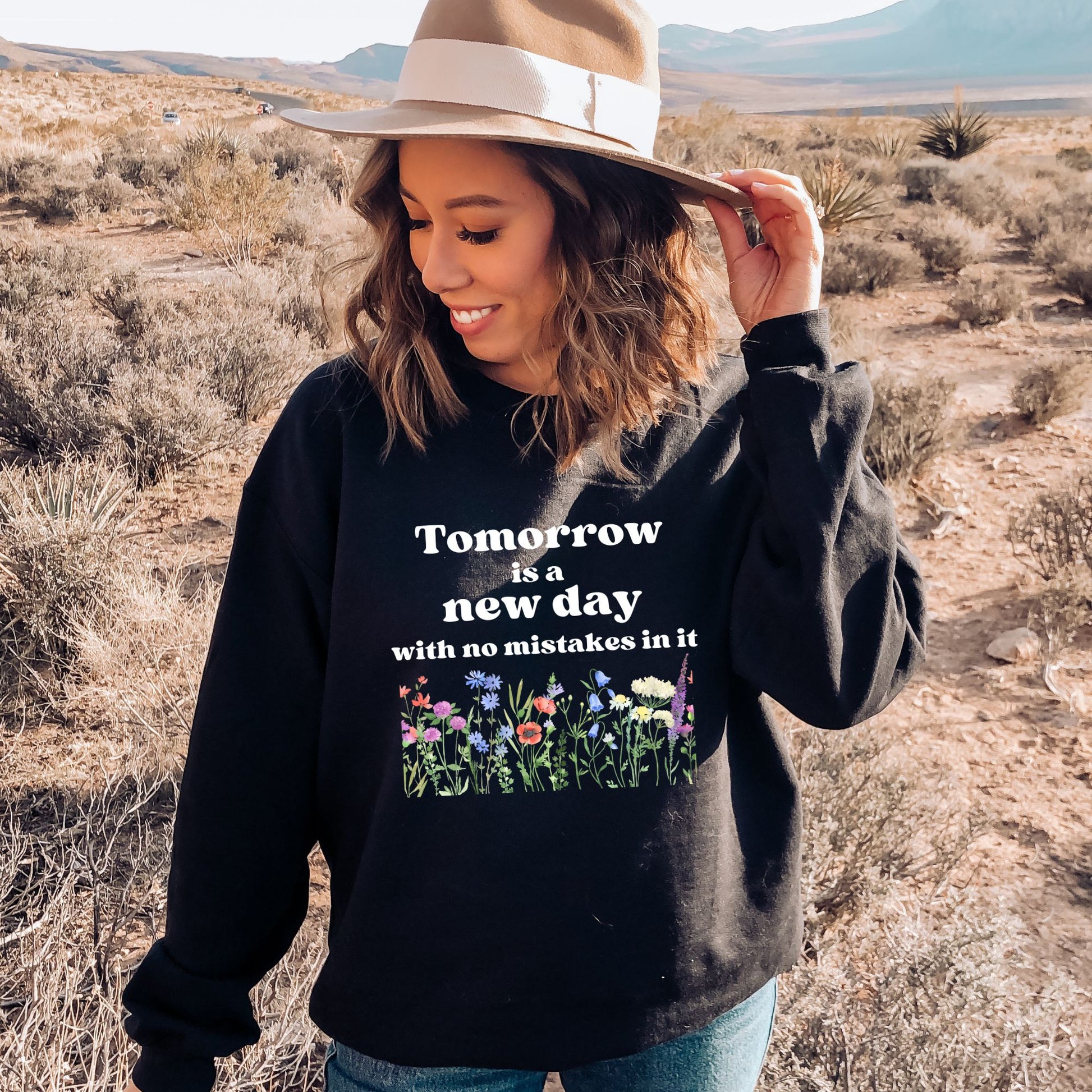 Anne of Green Gables Tomorrow is a new day Black Sweatshirt | L.M MONTGOMERY