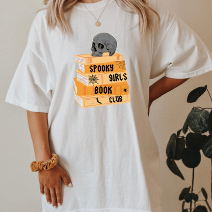Spooky Girls Book Club Comfort Colors White T-Shirt Ink & Stories Bookish Halloween Merch